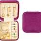 Travel Jewelry Case, Small Plush Velvet Jewelry Box for Women and Girls, Portable Jewelry holder organizer for Rings Earrings Necklaces Bracelets(Midnight Purple)