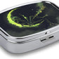 Metal 2 Compartment Pill Organizer Travel Friendly Portable Compact Pill Box Cute Pill Case to Hold Vitamins,Fish Oil,Supplements,Meds,Tablet for Purse,Pocket. (The Skeleton on The Moon)