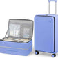 mixi 24 Inch Checked Luggage PC Hard Shell Suitcase Top Opening Aluminum Frame Travel Suitcases with Wheels, Lilac Purple