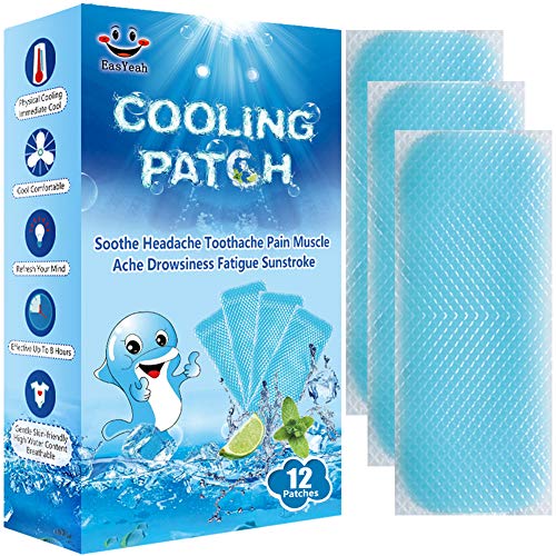 Cooling Patches for Fever Discomfort & Pain Relief (12 Count)