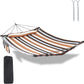 TegerDeger 12FT 2 Person Hammock Large Hammock 450LB Capacity with V Shaped Hardwood Spreader Bar & Nylon Rope for Outside, Patio, Garden, Backyard, Beach, Poolside - Coffee Stripes