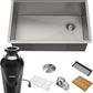 KRAUS Kore Workstation 27-inch Undermount 16 Gauge Stainless Kitchen Sink, Single Bowl Kitchen Sink with 3/4 HP Garbage Disposal, KWU110-27-100-75MB