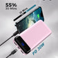 Portable Charger Power Bank 40000mAh Powerbank PD 30W and QC 4.0 Fast Charging External Battery Pack with USB-C LED 3 Outputs & 2 Inputs Portable Charging for iPhone 15 14 13 (Pink) - Roamly