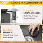 Black Kitchen Sink, Stainless Steel Topmount 25x22x9 Inch Single Bowl Drop In Kitchen Sink Combo- Stainless Grid,Soap Dispenser,Faucet Mat,Drain Strainer Set for Modern Style Kitchen&Bar