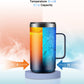 KXIAOCHEN 20oz Insulated Coffee Mug with Lid, Stainless Steel Coffee Cup, Double Wall Vacuum Coffee Tumbler with Handle, Premium Thermal Travel Coffee Mug (Navy Blue Black 2Pack)