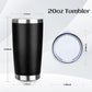 StarSpeed 20oz Tumbler Bulk with Lid, Stainless Steel Insulated Tumblers Double Wall Vacuum Insulated Travel Mug, Powder Coated Coffee Cups for Hot and Cold Drinks(Black,8)