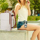 Taygeer Backpack for Women, College Backpack with Laptop Compartment & Shoe Pouch, 35l Travel Laptop Mochila Carry On Luggage, Airline Approved Personal Item Bag For Weekender Gym Hiking, Khaki White