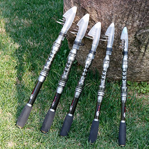 Telescopic Fishing Rod Carbon Fiber Travel Portable Spinning Fishing Pole for Boat Saltwater and Freshwater Fishing