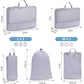 WANDF 7 Set Compression Packing Cubes for Travel, Shirt Folder for Wrinkle-Free, Suitcase Organizer Bags Set for Carry-On Checked Luggage Duffle Bag Women Men(Gray-blue)