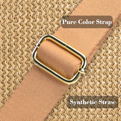 Faux Straw Crossbody Bags for Women Small RFID Summer Sling Bag