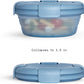 STOJO Collapsible Bowl - Translucent 36oz - Reusable Silicone Bowl (Translucent Steel Blue)