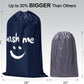 HOMEST 2 Pack XL Wash Me Travel Laundry Bag, Dirty Garments Organizer, Large Enough to Hold 4 Loads of Clothes, Easy Fit a Hamper or Clothing Basket, Azure and Blue