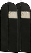 Dress Bags for Gowns, 65'' Long Garment Bags for Hanging Clothes, Dress Garment Bag, Black Dress Bag with Clear Window for Dresses, Coats, Uniforms（2 Packs）