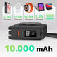 PWR Travel PRO 5-in-1 Power Bank – 10,000mAh with Built-in Cables – 20W USB-C + 15W Wireless Charging – Compact Portable Charger for iPhone & Android- Black