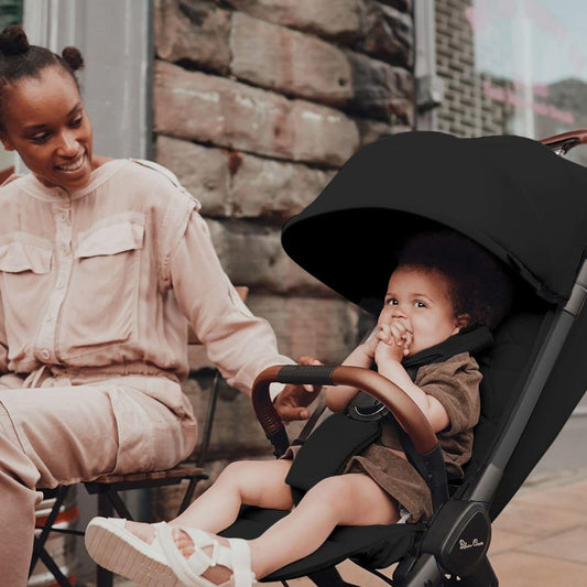 Silver Cross Clic Compact Stroller – Lightweight Travel Stroller for Newborn to Toddler (Birth to 55 lbs), One-Hand Fold, Lie-Flat Seat, Airplane Cabin Approved, UPF50+ Canopy (Space)