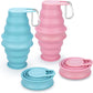 Nefeeko Collapsible Water Bottle,17oz(500ml) Reuseable BPA Free Silicone Foldable Water Bottles for Travel Gym Camping Hiking, Portable Leak Proof Sports Water Bottle with Carabiner