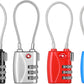 ZHEGE Luggage Locks TSA Approved 4 Pack Cable Padlocks for Suitcase, Baggage, Backpack, Pistol Case (Multiple Colors)
