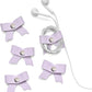 SenseAGE 5 Pack Cord Organizer, Bow Cord Keeper, Cable Organizer USB Holder, Leather Cable Management, Cable Straps, Earphone Winder, Storage Straps for Electronics, Earbuds, Small, Purple