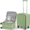mixi 17x14x9 Carry On Luggage Underseat PC Hard Shell Suitcase Top Opening Aluminum Frame Travel Suitcases with Wheels, Avocado Green
