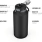 ZULU Powerfill Pro 64oz Half Gallon Stainless Steel Water Bottle with Quick Fill Lid, Triple Walled Vacuum Insulated Metal, Leak Proof Locking Lid, Sip and Chug, Reusable BPA Free, Black Monochrome - Roamly