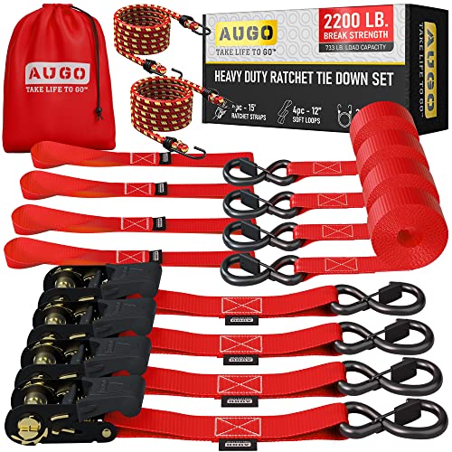 Ratchet Straps Heavy Duty 4 Pack (4 Count)