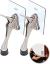 Door Stopper with Adhesive Bracket Stickers, No Drilling or Tools Needed, Available for All Doors, Door Holder, Heavy Door Stop, KickDown Door Stoppers by HASHI (Satin Nickel/Bracket 2pack)