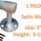 QCAA Solid Brass Door Stop, 3" Height, Satin NKL, 1 Pack, Made in Taiwan