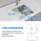 POPFLY 15×15 Inch Undermount Wet Bar Sink, 18 Gauge 304 Stainless Steel Kitchen Sink 15" Small Outdoor Mini Rv Under Counter Sinks, Brushed Nickel