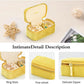 Small Travel Jewelry Case, Mini Tiny Plush Velvet Jewelry Box for Women and Girls, Pocket Size Jewelry holder organizer for Rings Earrings and Small Items(Yellow)