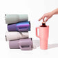 BrüMate Müv - 35oz 100% Leak Proof Insulated Coffee Mug with Handle & Lid - Stainless Steel Coffee Travel Mug - Double Walled Coffee Cup (Neon Pink)