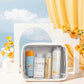 KOTORA TSA Approved Toiletry Bag with Mini Clear Makeup Bag Travel Size Beach Pool Bag Car Accessories for Women Her (2White)