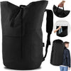 Laundry Bag Backpack, 125L, Extra Large with Shoulder Straps, Adjustable & Extendable Design, Hamper 3 Pockets for Laundromat, College, Travel, Camping