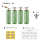 6.7oz Travel Shampoo Bottle, Empty Plastic Squeeze Bottles with Flip Cap, 4PCS Lotion Container for Toiletries (200ml, Green)