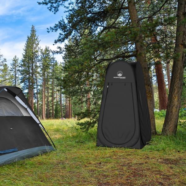 Wakeman Pop Up Changing Tent, 3.3 x 3.3 x 6.2ft, Camping Shower Tent for Portable Toilet Stall or Dressing Room with Carry Bag for Camping, Beach, or Tailgate, Polyester