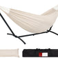 Lazy Daze Hammocks Double Hammock with 9ft Space-Saving Steel Stand Includes Portable Carrying Case, 450 Pounds Capacity (Natural)