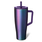 BrüMate Era 40 oz Tumbler with Handle and Straw | 100% Leakproof Insulated Water Bottle Tumbler with Lid and Flexible SoftSip Straw | Made of Stainless Steel | Cup Holder Friendly | 40oz (Dark Aura)