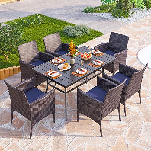 Wicker Patio Dining Chairs Set of 2 with Removable Cushions (2 Count)
