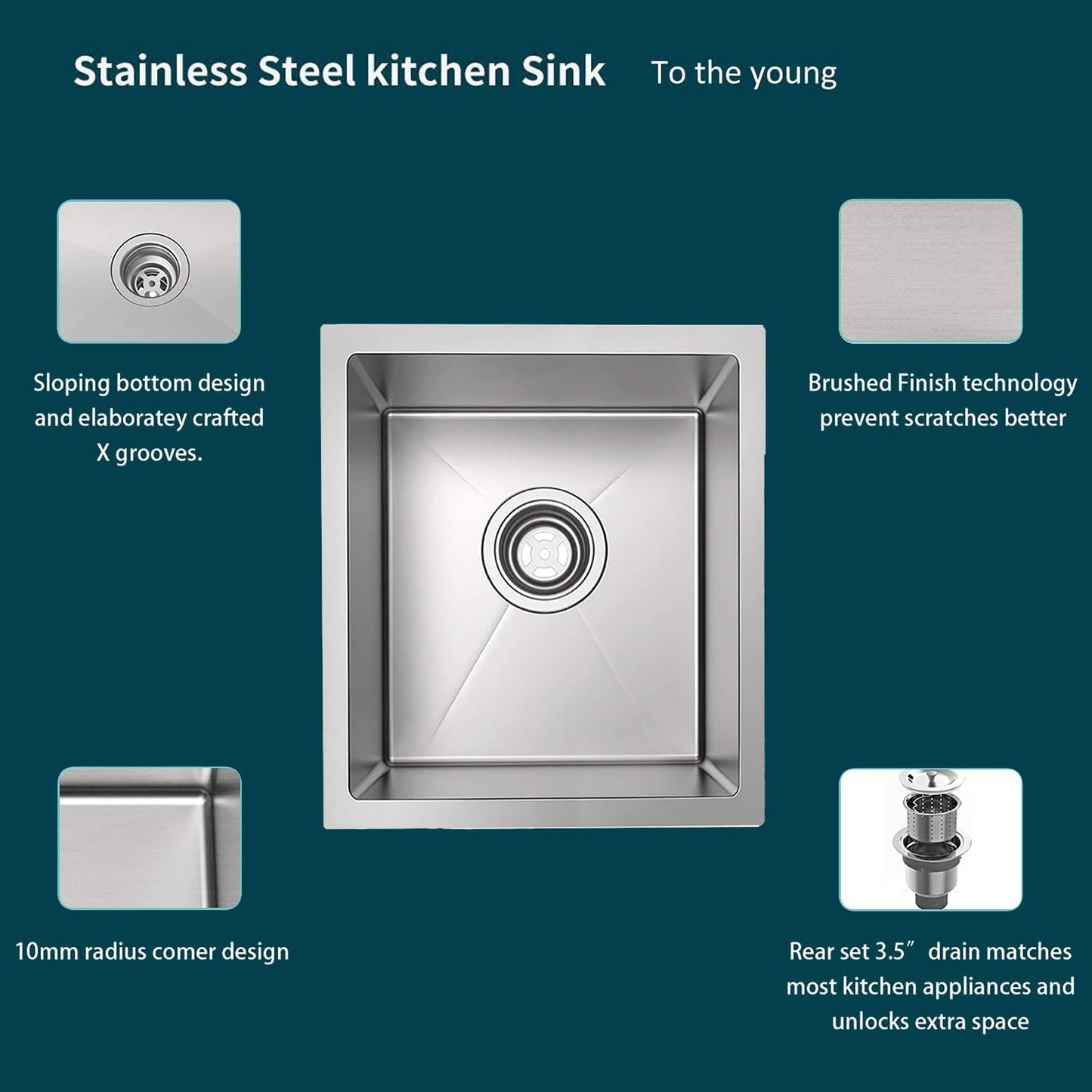 TORVA 30-Inch Undermount Kitchen Sink, Premium 304 Stainless Steel Bar Sink - 10 Inches Deep Basin Single Bowl Sink