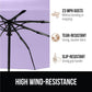 GORILLA GRIP Strong Stick Umbrella for Rain, Compact Travel One-Click Automatic Open Close, Lightweight, Portable, US Designed Reinforced Fiberglass Ribs, Wind Resistant, Easy Collapse, Purple