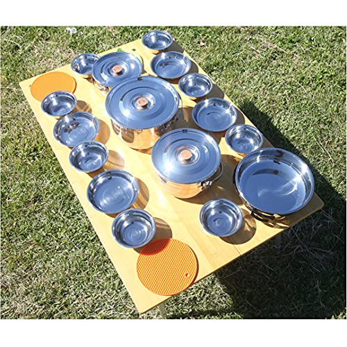 CAMPINGMOON 16PCS Camping Cookware Set Stainless Steel Outdoor Nesting Cooking Mess Kit Pots Pans Bowls with Storage Carrying Tote Bag MC240 (16 Count)