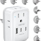 VINTAR Universal Travel Adapter Kit, International Power Adapter with 4 AC and 3 USB Ports(2 USB C), Type A,B,C,D,E/F,G,I,M Detachable Attachments, Travel Adapter Worldwide for India/Africa/Europe/UK