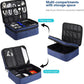 ORIENT FAMULAY Travel Electronics Organizer, Waterproof Cable Organizer Bag for Electronic Accessories Double Layer Large Shockproof Cable Storage Bag for Cord, Power Bank, Tablet(Up to iPad 11 inch) - Royal Blue