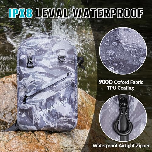 IPX8 Waterproof Fishing Backpack with Rod Holder