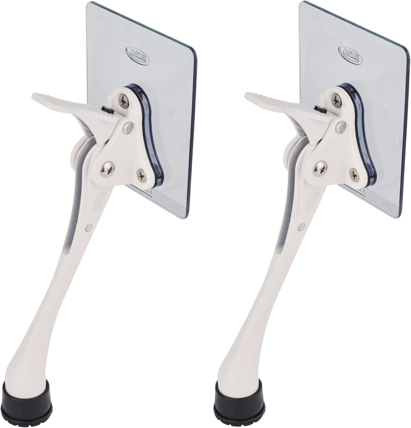 One-Touch Doorstop Adhesive Bracket (White, 6inch x 2pack)