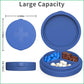 2 Pack Small Pill Box,3 Compartment Round Silicone Travel Pill Box for Purse Pocket, Waterproof Portable Compact Medicine Holder for Vitamin, Cod Liver Oil, Supplement(Purple+Blue)