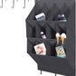 Over the Door Shoe Organizer, 12 Pockets Hanging Shoe Storage Rack with Large Deep Pockets, Oxford 600D Fabric Grey Shoe Storage Rack with 6 hook for Shoes, Slipper,Home Accessories etc-Black