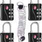ZHEGE Luggage Lock for Train 4 Pack, 1 Cable (30 Inch), TSA Approved Travel Cable Lock for Backpack, Suitcase, School Gym Locker (4 Pack, Black)