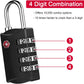 ZHEGE Luggage Lock for Train 4 Pack, 1 Cable (30 Inch), TSA Approved Travel Cable Lock for Backpack, Suitcase, School Gym Locker (4 Pack, Black)