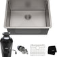 KRAUS Standart PRO™ 23-inch 16 Gauge Undermount Single Bowl Stainless Steel Kitchen Sink with WasteGuard™ Continuous Feed Garbage Disposal, KHU101-23-100-75MB