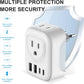 European Travel Plug Adapter, International Plug Adapter with 2 AC Outlets 4 USB Ports(2 USB C), Type C Europe Power Plug Charger for US to Europe EU France Spain Germany Iceland Italy